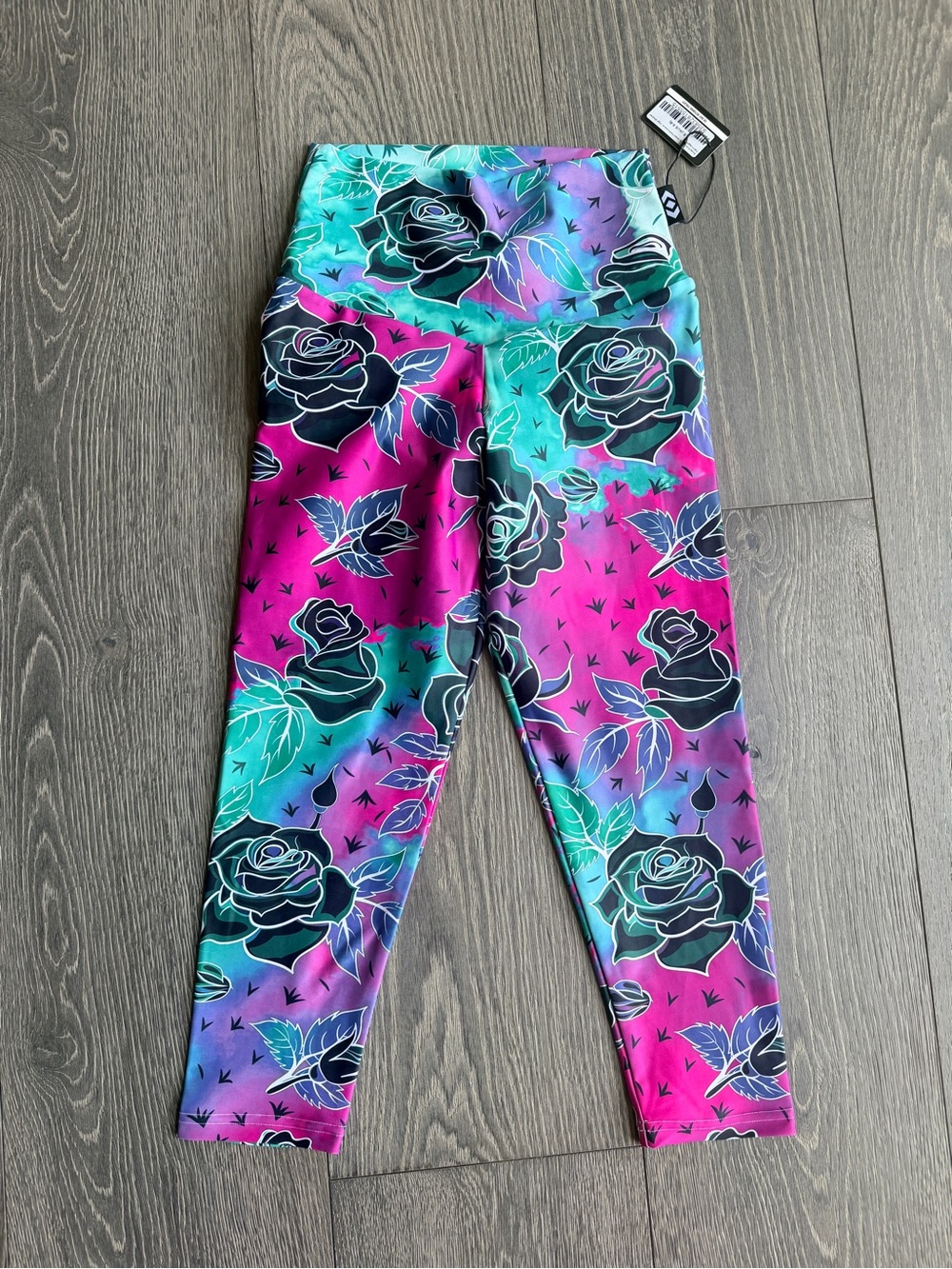 Exotica Sweet and Spooky Green Performance High Waisted Capri Cropped Leggings
